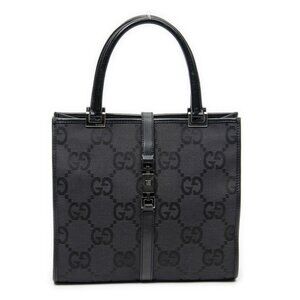 Gucci Square Jackie Tote Black Jumbo GG Canvas